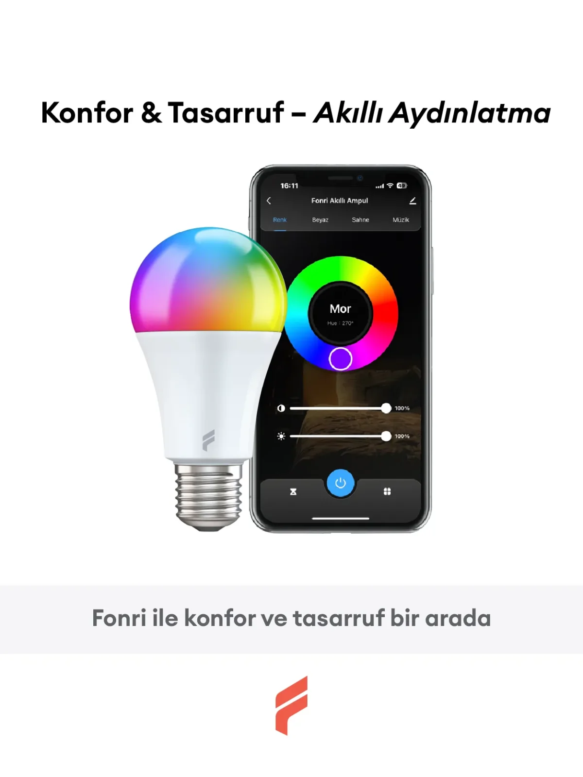 Akıllı RGB Led Wi-Fİ Ampul 9W - Görsel 3